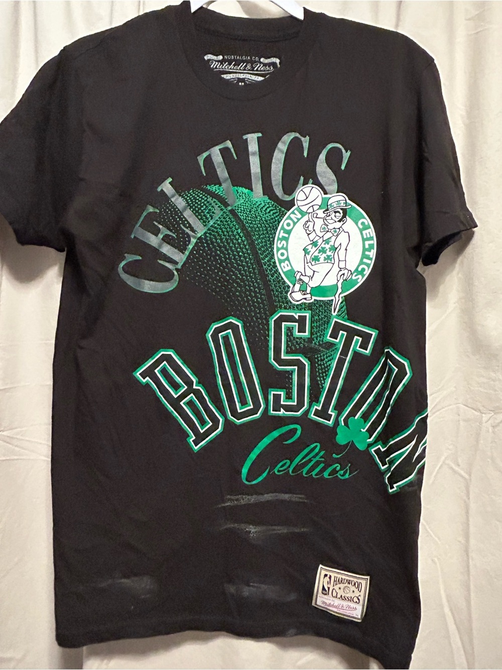 Mitchell & Ness Black and Green Boston Celtics Graphic Tee
